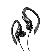 JVC HA-EB75-BN-U Auricolari Sport con Clip Regolabile, Ideali per l’utilizzo in palestra o corsa, Antisudore e Antischizzo (IPX2), Cavo lungo 1,2 m con plug compatibile con iPhone, Nero