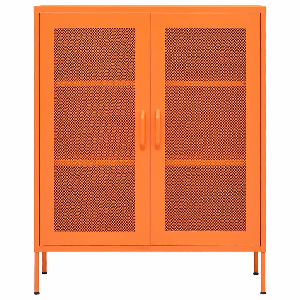 vidaXL Armoire de Rangement Placard Armoire de Stockage Meuble de Rangement Salon Salle de Séjour Intérieur Orange 80x35x101,5 cm Acier