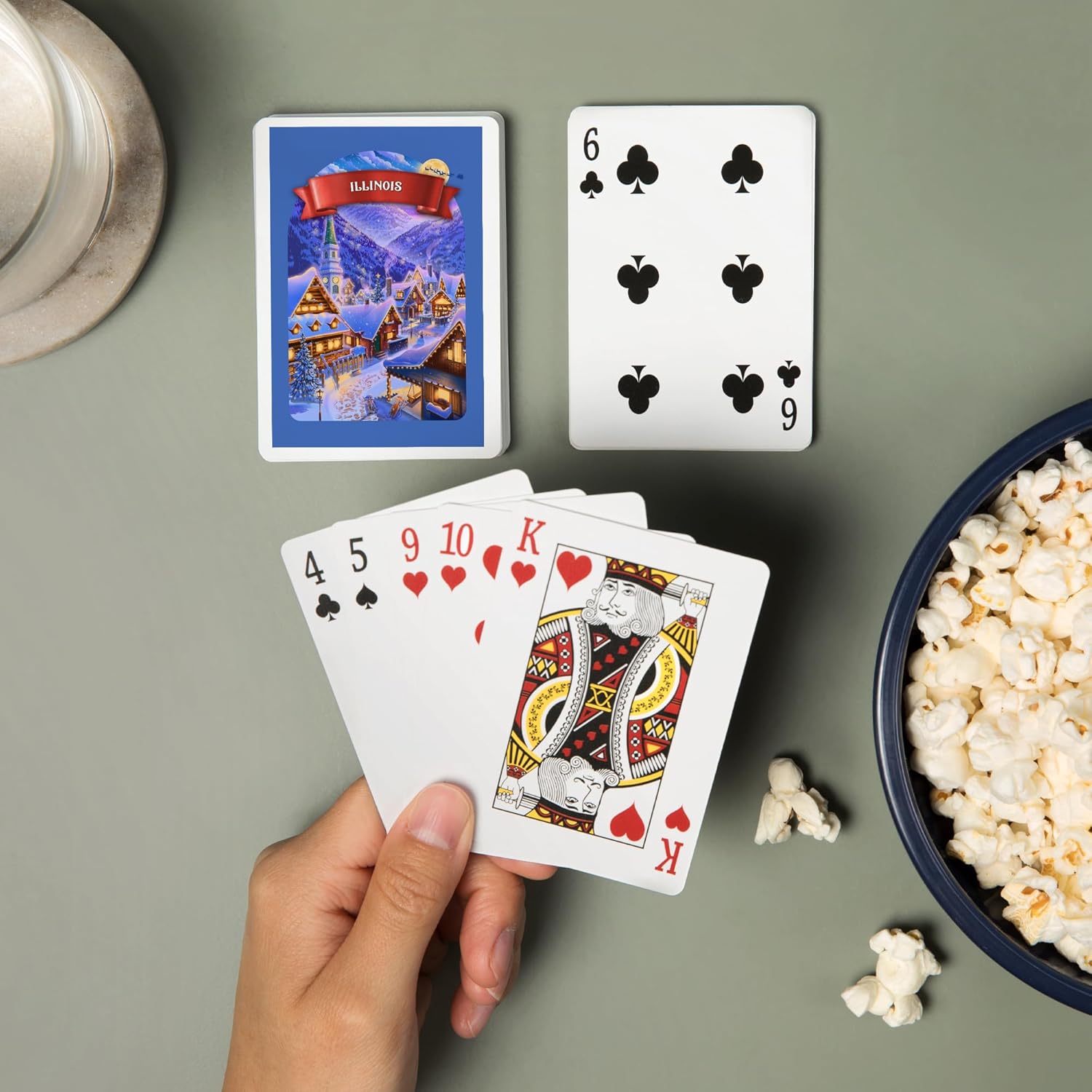 Lantern Press Illinois, Sleepy Winter Christmas Village, 52 Playing Cards for Adults, Poker Size Card Deck - Image 2