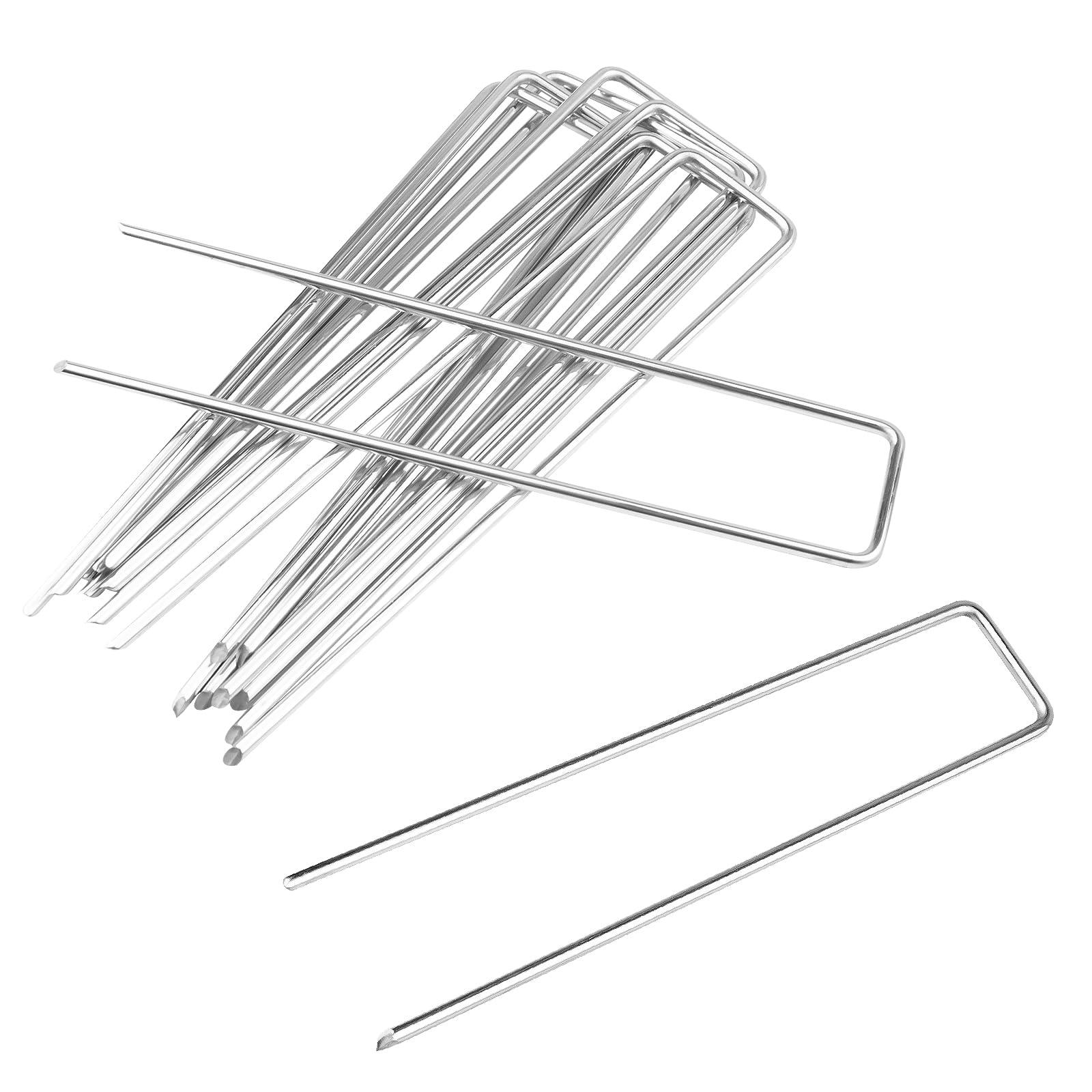 Milaloko 30 Pack 15cm U-förmiger Garten Sicherung Peg Galvan
