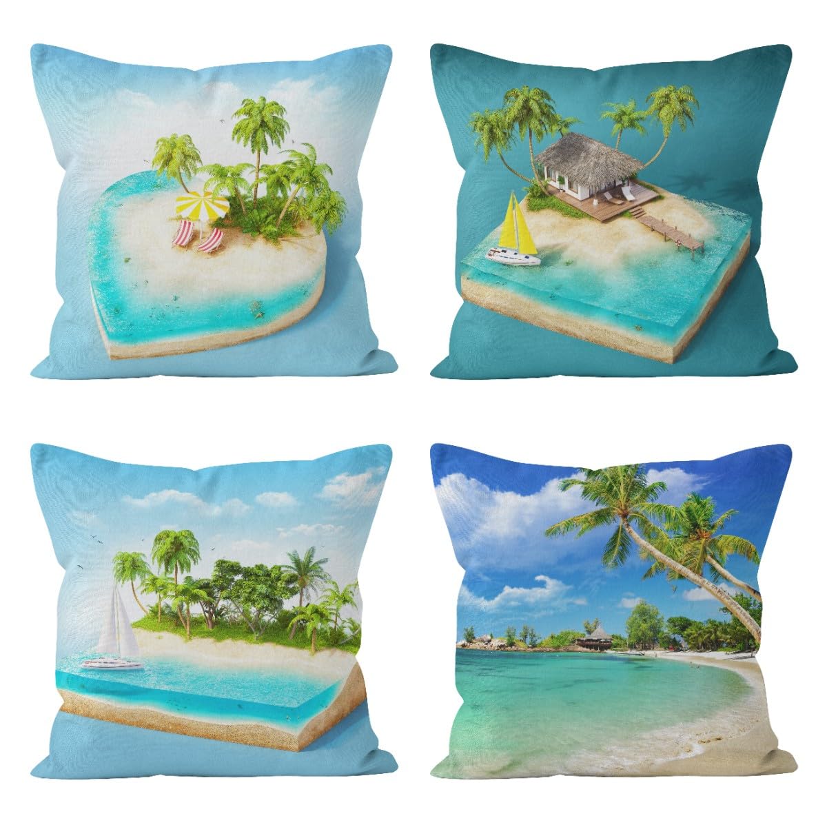 Housse coussin enfant 50x50cm taie d'oreiller lin de canapé lit