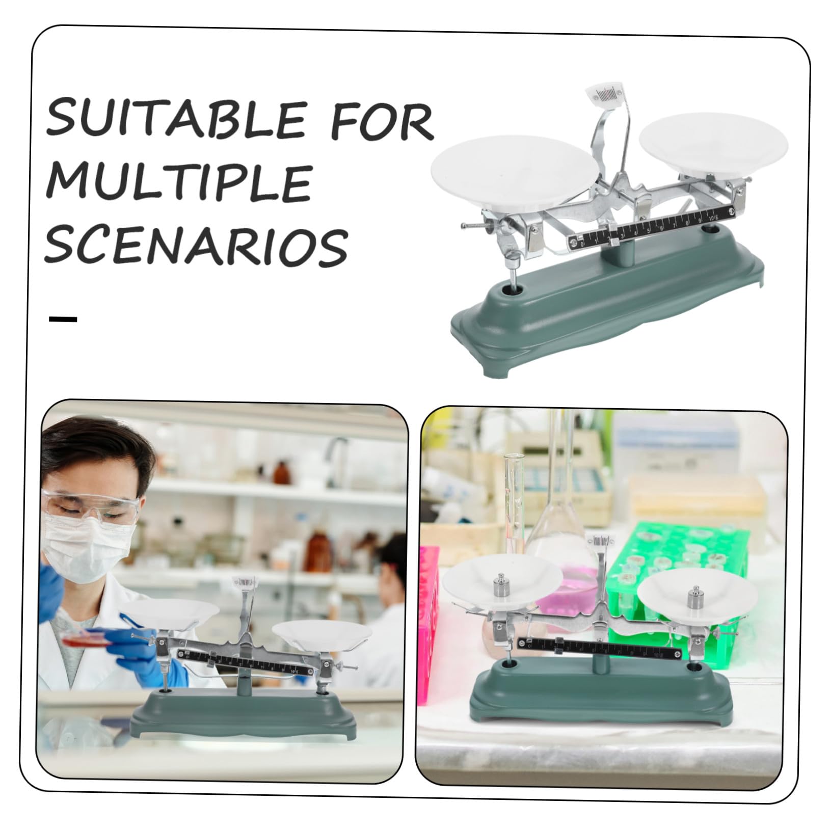POPETPOP Balance à Triple Fléau de Laboratoire Outil de Balance Scientifique Portable avec Poids pour Salle de Classe