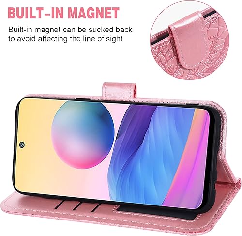 Miniatura 3 de Asuwish Funda de teléfono para Xiaomi Redmi Note 10 5G con protector de pantalla de vidrio templado y cubierta de billetera de encaje Soporte para