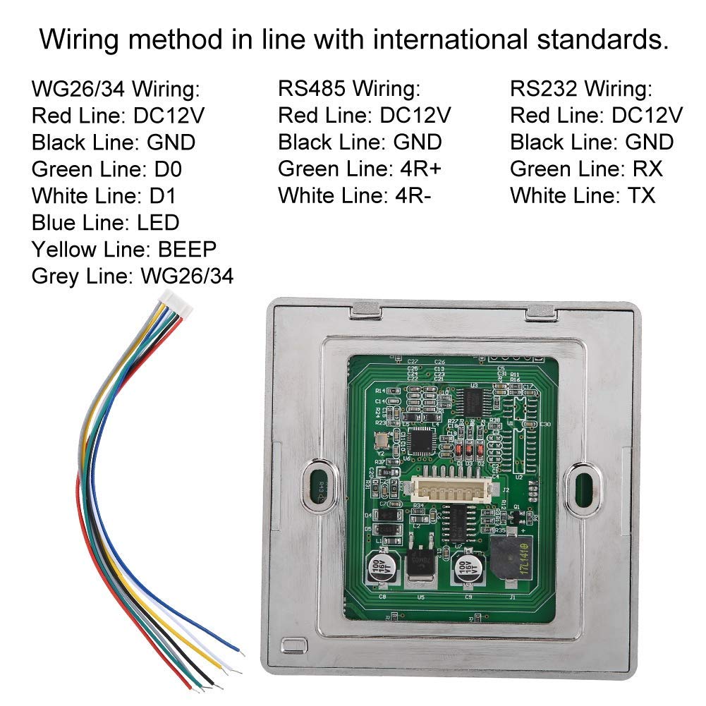 Dioche Ultra-Dünner wasserdichter RF-RFID Kartenleser Zutrittskontrolltastatur Wiegand26/34 für das Zutrittskontrollsystem (125 kHz ID-Karte)
