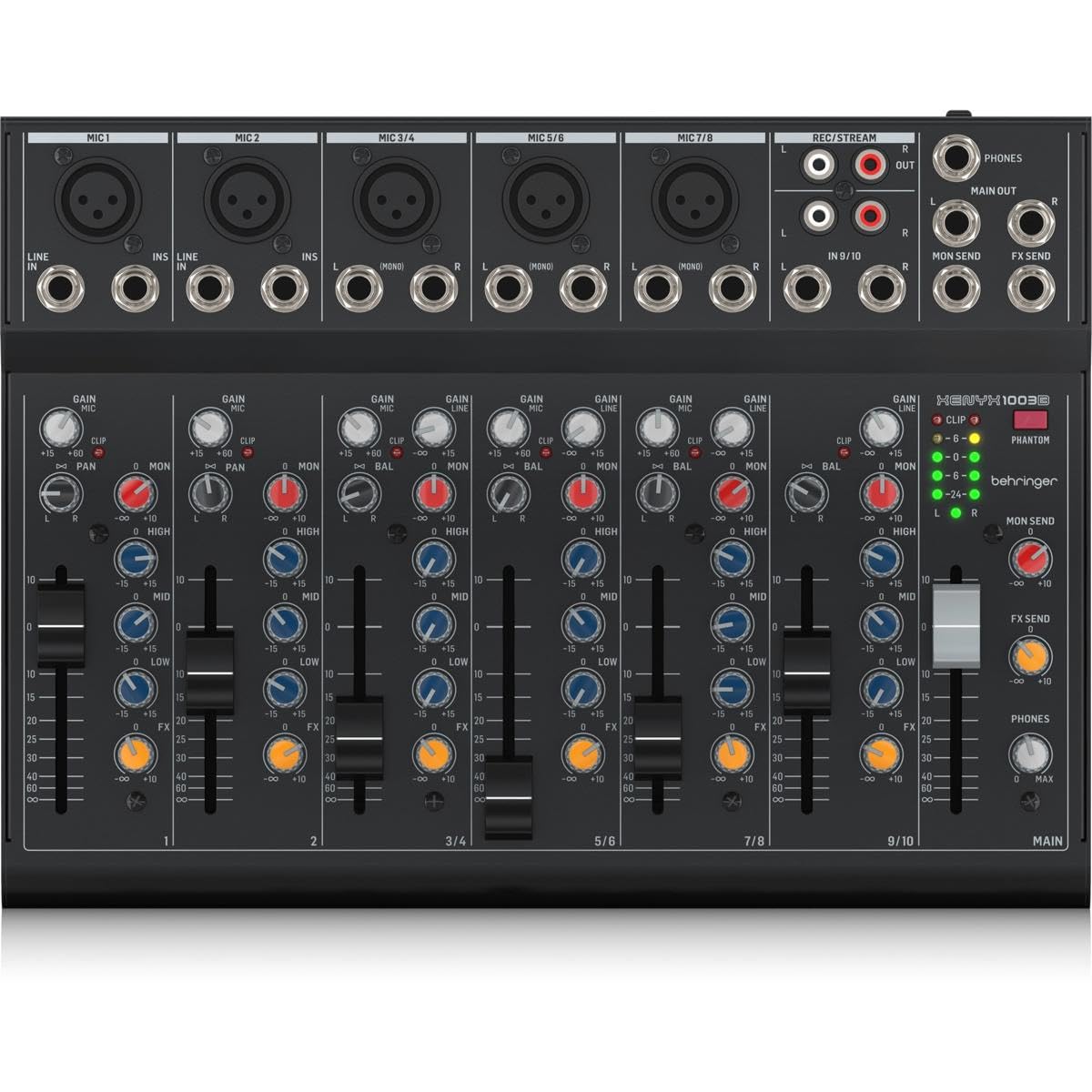XENYX 1003B Analog Mixer, 10 Inputs, 5 Mic Preamplifier, Battery-Operated