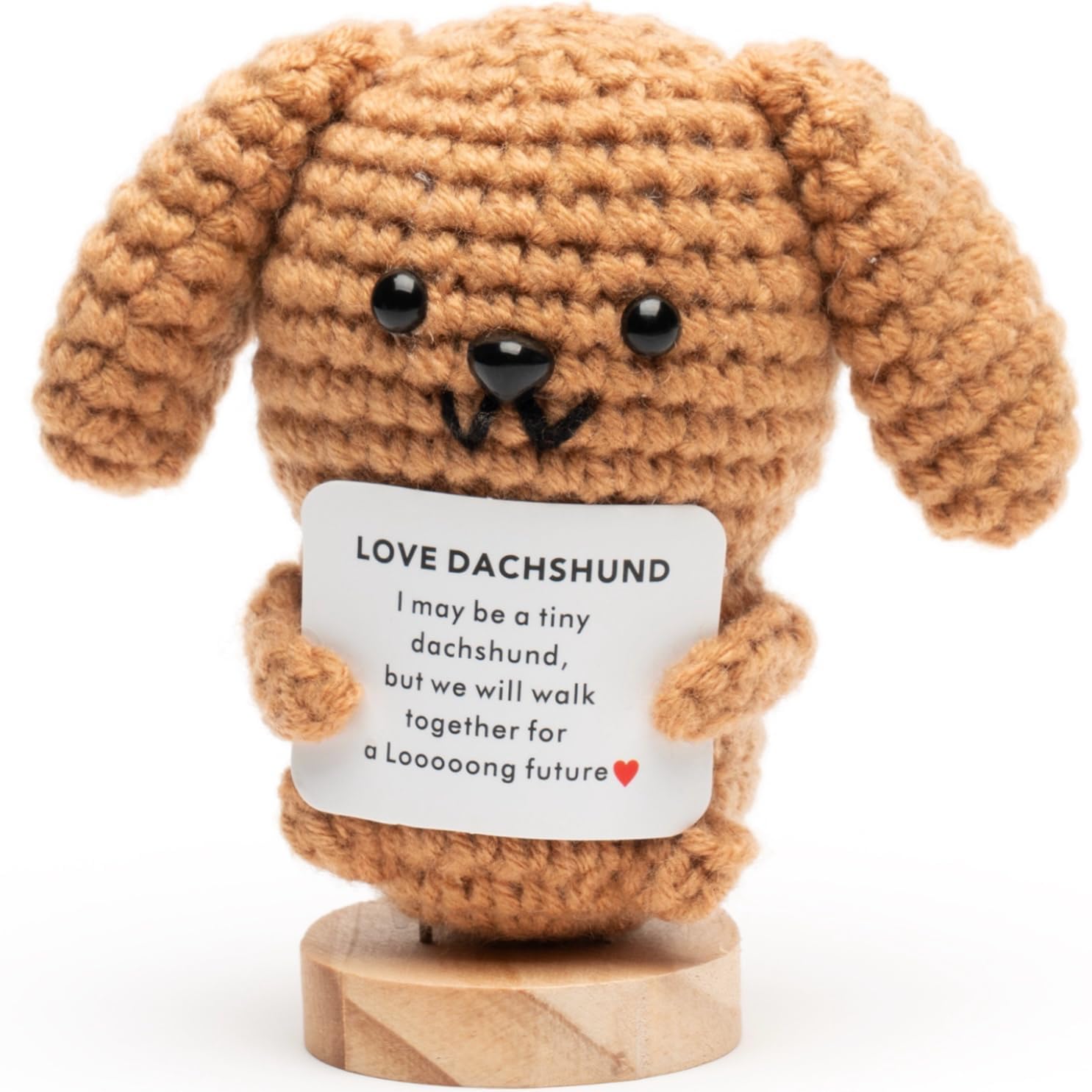 HALIAFANCY Valentines Day Gifts for Him Her, Positive Crochet Animals Dachshund Long Distance Relationship I Love You for Romantic Anniversary Couple