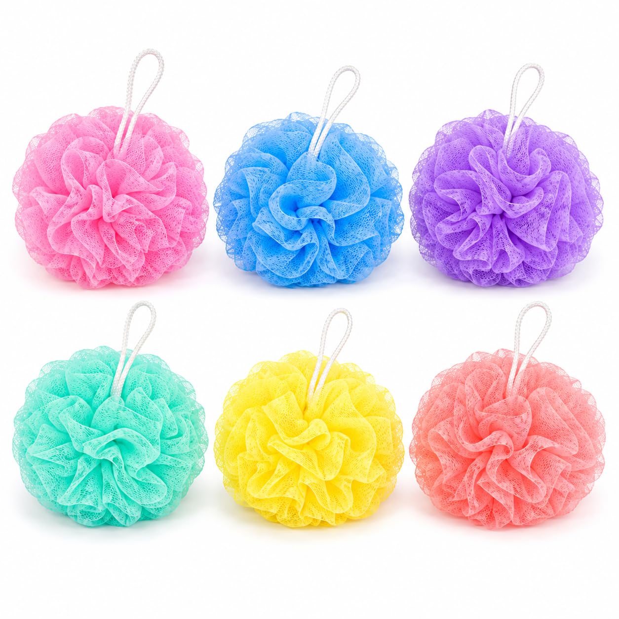 Soft Bath Sponge Loofah with Hanging Loop | Rich Foam Body Scrubber | Shower Mesh Sponge for Men & Women | Multicolor | Pack of 6-image-16