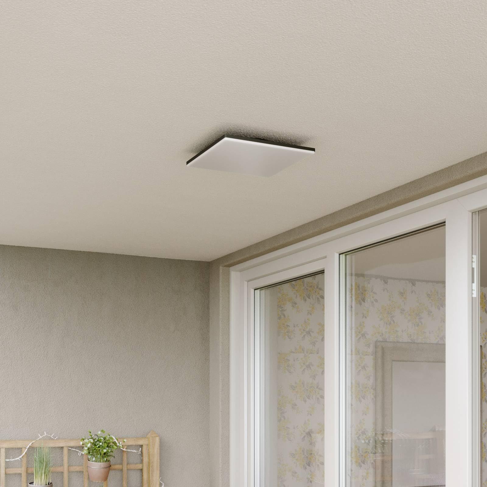 LED Plafonnier extérieur Henni (Moderne) en Gris (1 lampe,à), Luminaire d’extérieur pour le jardin la terrasse balcon & maison plafonnier