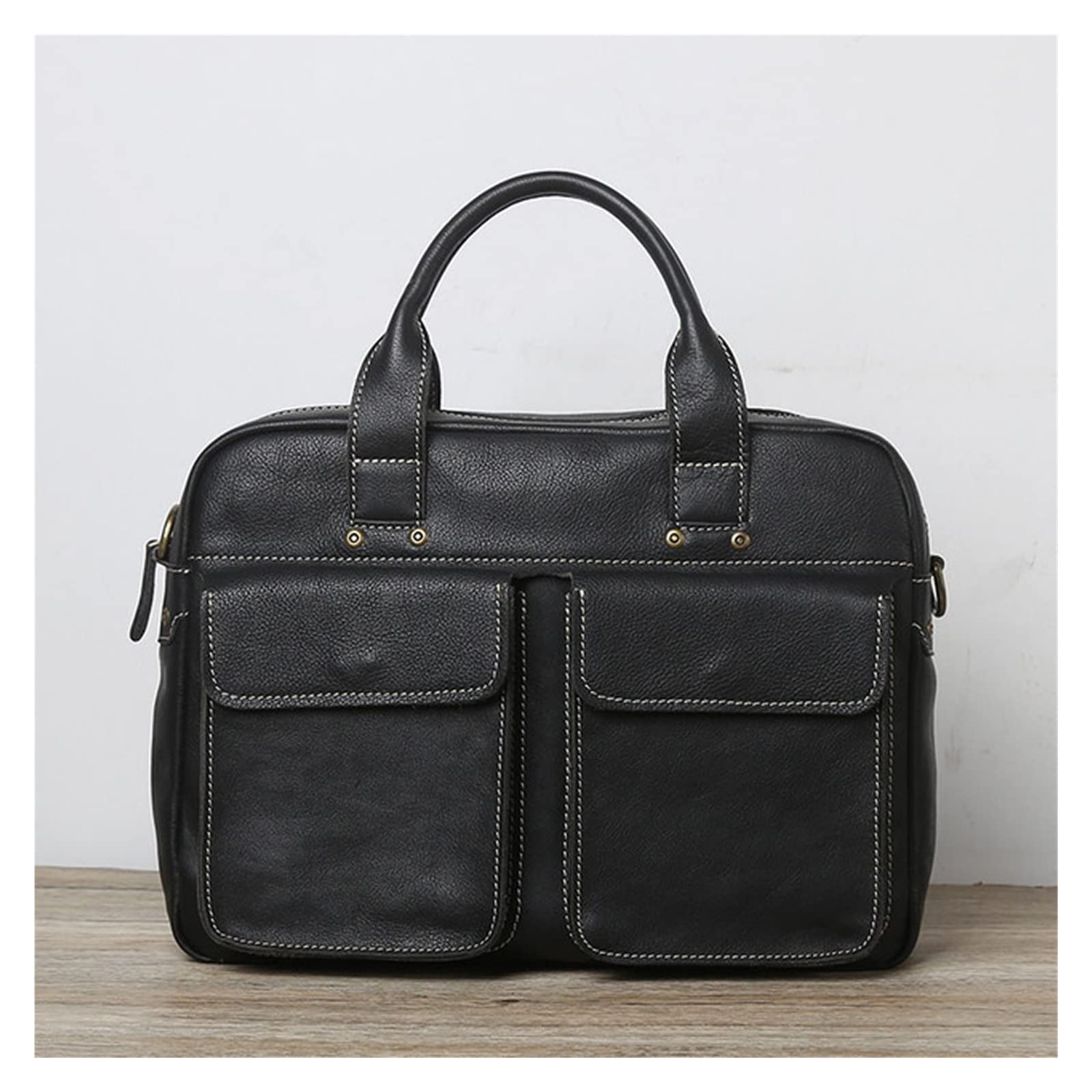 n/a Casual Men's Handbag Business Briefcase Large Shoulder Messenger Document Bag for 14" Laptop (Color : A, Size : One Size)