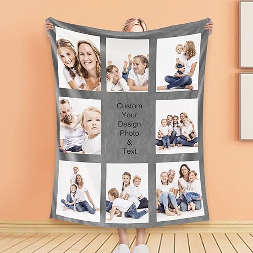 Manta personalizada con fotos, texto, manta de cama personalizada con imagen, manta de franela personalizada para madres, padres, amantes, Navidad,