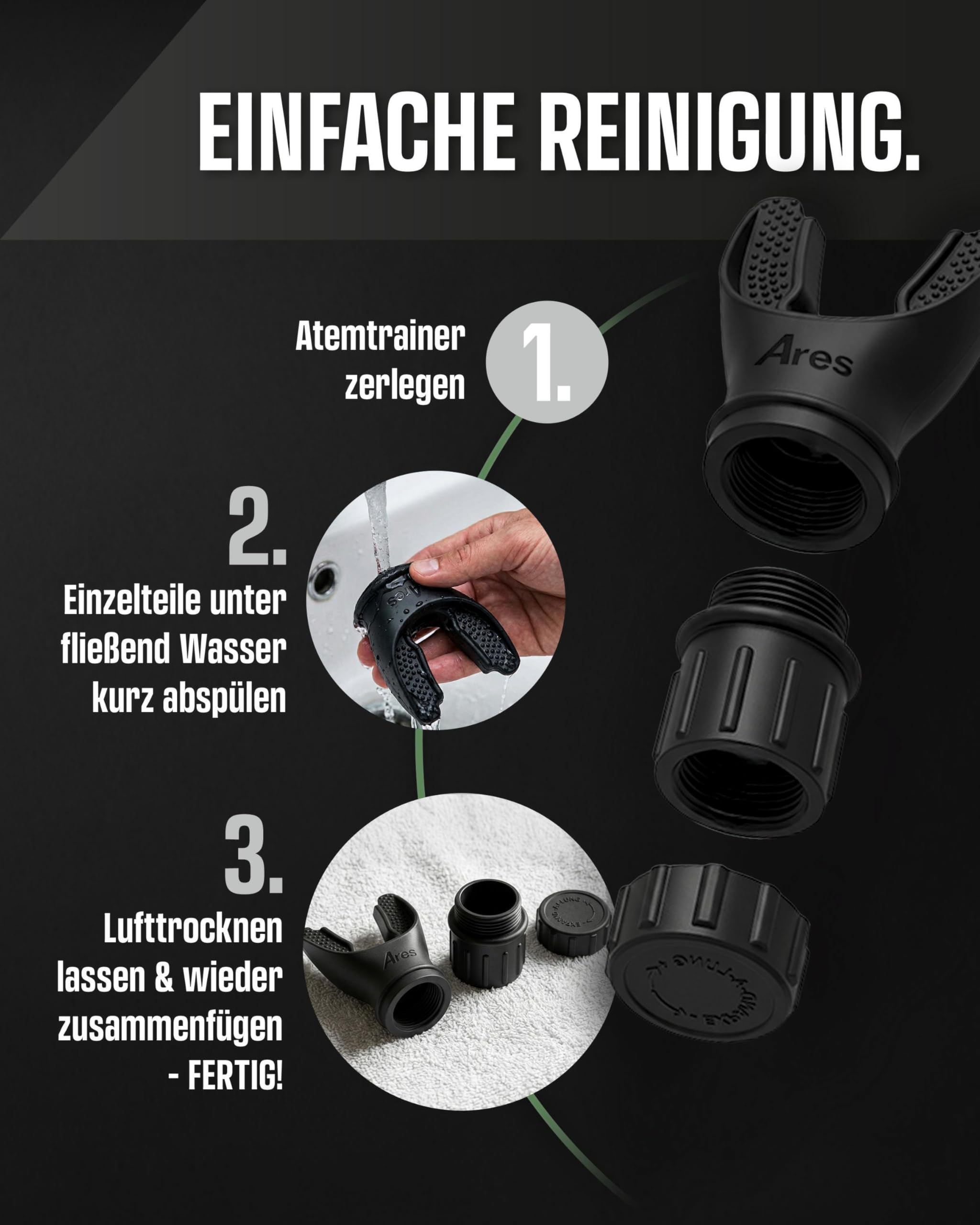 IRONAIR™ Lungentrainer für Anfänger bis Experte I Atemtrainer mit Transportbox & Trainingsguide I Effektiv Atem & Lunge trainieren Dank Atemübungsgerät I Lung & Breath Trainer