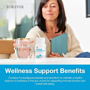 Forever Living - Forever ImmuBlend Immune Support Supplement Includes Botanicals, Vitamins D & C, Maitake & Shiitake Mushrooms 60 Tablets