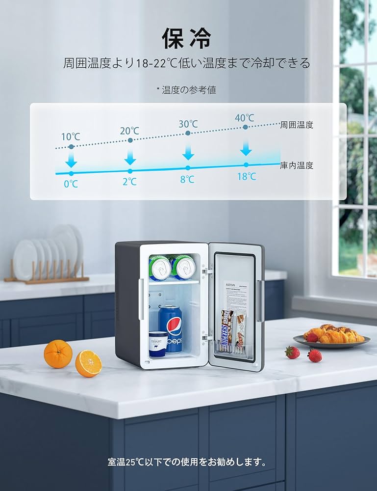 Amazon | AstroAI ミニ冷蔵庫 6L 小型 冷蔵庫 保温 冷温庫 バージョン Amazon | AstroAI ミニ冷蔵庫 6L 小型 冷蔵庫 保温 冷温庫 バージョン