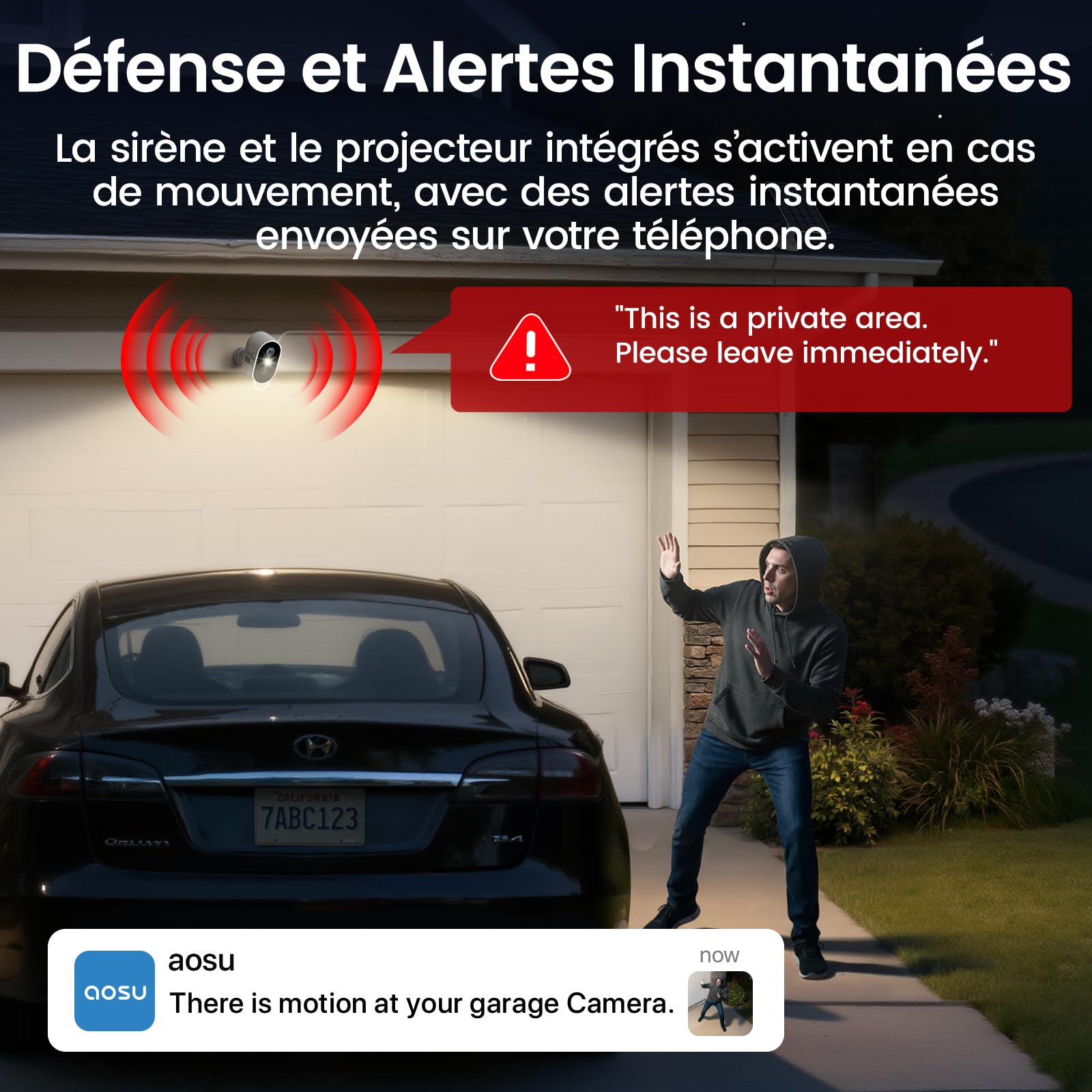 aosu 2K Camera Surveillance WiFi Exterieure sans Fil Solaire, Kit 4 Cam + aosuBase 2.0, sans Abonnement Requis, Extensible Jusqu’à 1 to, Vision Nocturne Couleur AI PIR Détection Suivi Inter-Caméras