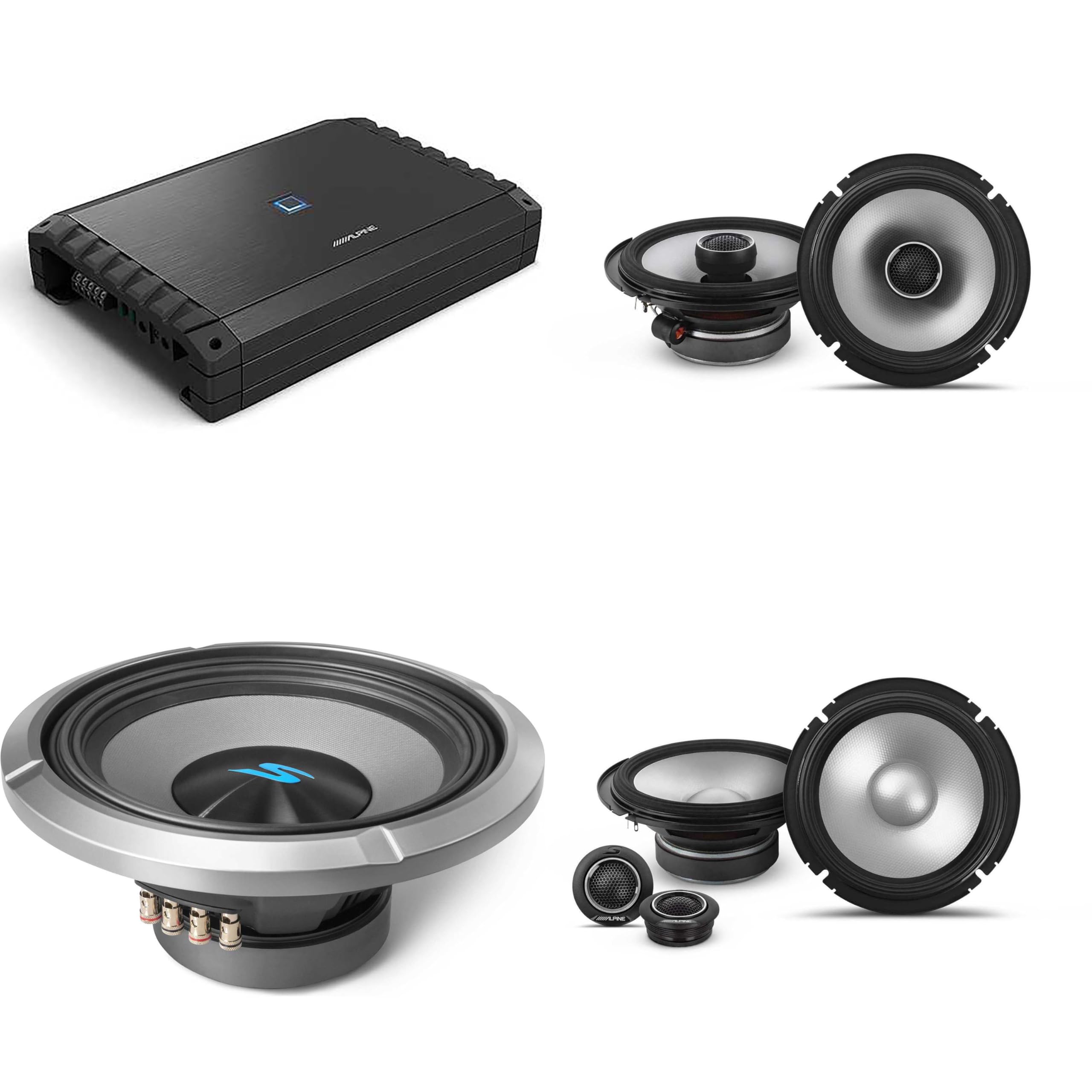 Alpine S2-A55V S-Series Class-D 5-Channel Amplifier, Hi-Res Certified, 40W x 4 + 200W x 1 @ 4 ?, 60W x 4 +300W x 1 @ 2 ? w/ S2-S65C, S2-S65 & S2-W12D4 12