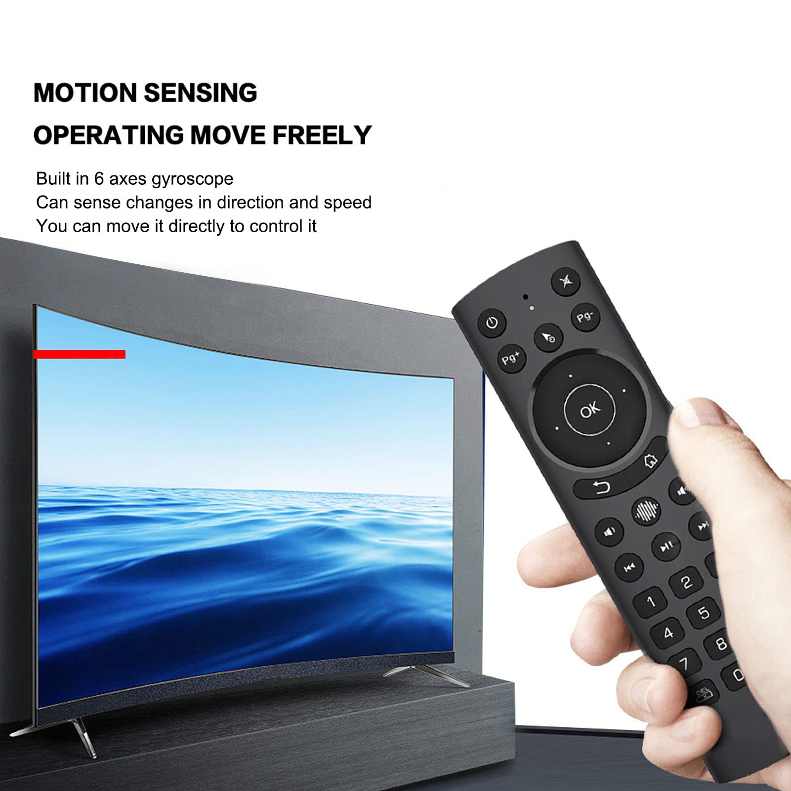 Telecomando G20S Pro Voice Air, Apprendimento IR, Tastiera Remota Retroilluminata Wireless USB con Giroscopio per TV Box, PC, Smart TV, Protettore, HTPC, Ecc.(G20S PRO)