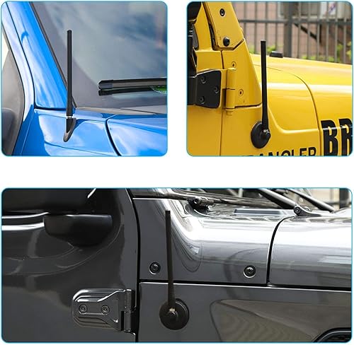 Miniatura 4 de JeCar Antena corta Reflex de 7.5 pulgadas de repuesto TJ JK JL F150, accesorios de antena ABS de metal diseñada para una recepción optimizada de