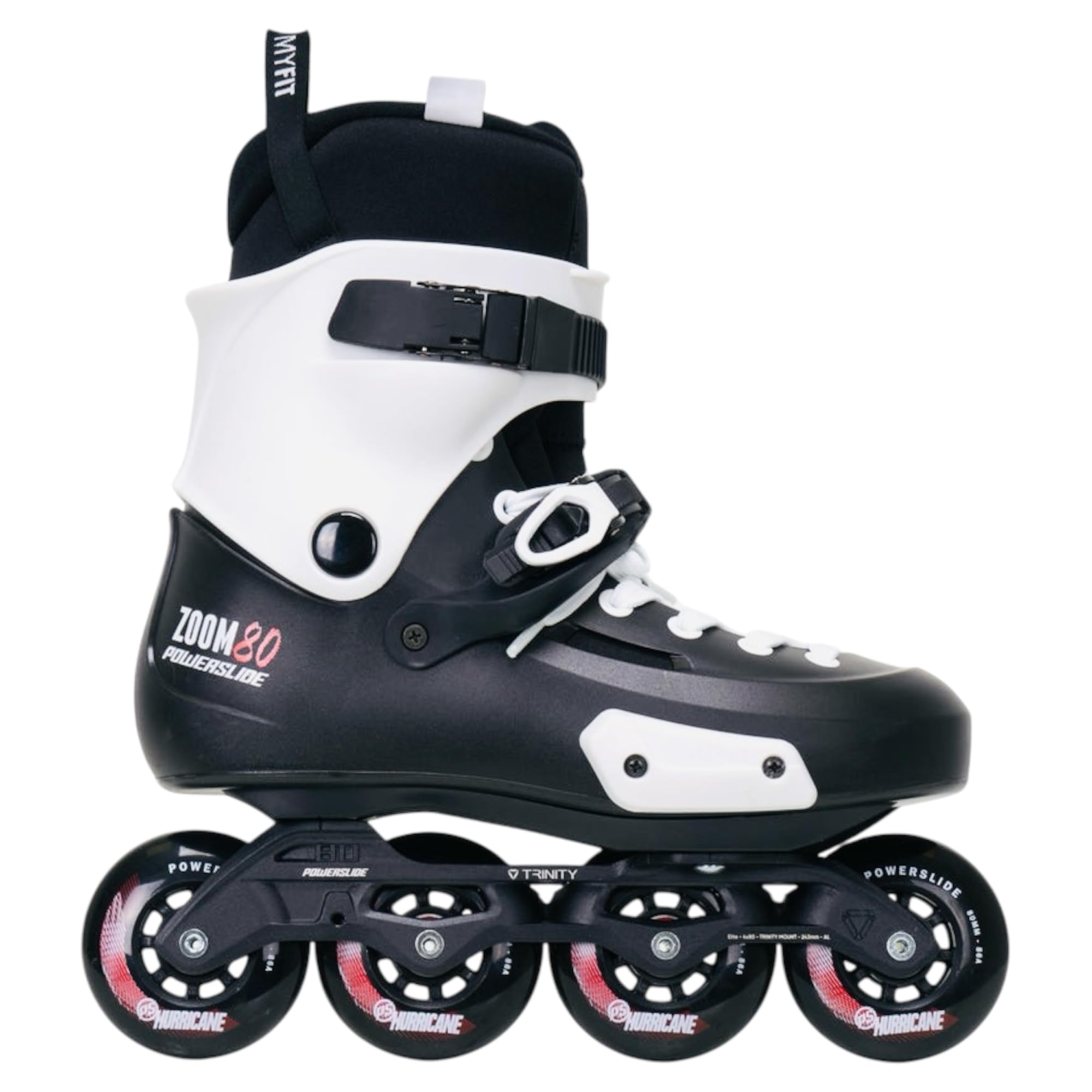 Powerslide Zoom Pro 80 Skates, Inline Skates-Unisex-Black-Wicked ABEC-7 / Wheels 80mm/86a - myFit Liner/Trinity Frame