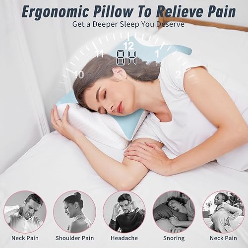 Miniatura 2 de Almohada para alivio del dolor de cuello Almohada ortopédica para dormir cervical mejor antiarrugas terapéutica ergonómica espuma viscoelástica