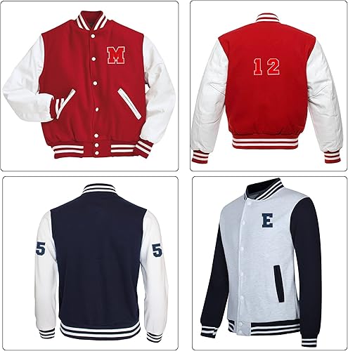 Miniatura 2 de Letras y números medianos para planchar para ropa, sombrero Jeysey, chaquetas de letras, ropa bordada, parches de letras universitarias azul marino