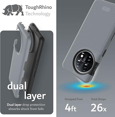 Miniatura 3 de TUDIA DualShield Grip - Funda protectora para OnePlus 11 5G (2023), MergeGrip, de doble capa, a prueba de golpes, delgada, de grado militar,