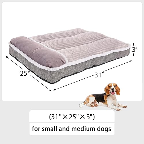 Vista 3 de Cama para perros grandes, colchón para perro con almohada para jaula de perrera, sofá cama para mascotas, cama súper suave para mascotas medianas