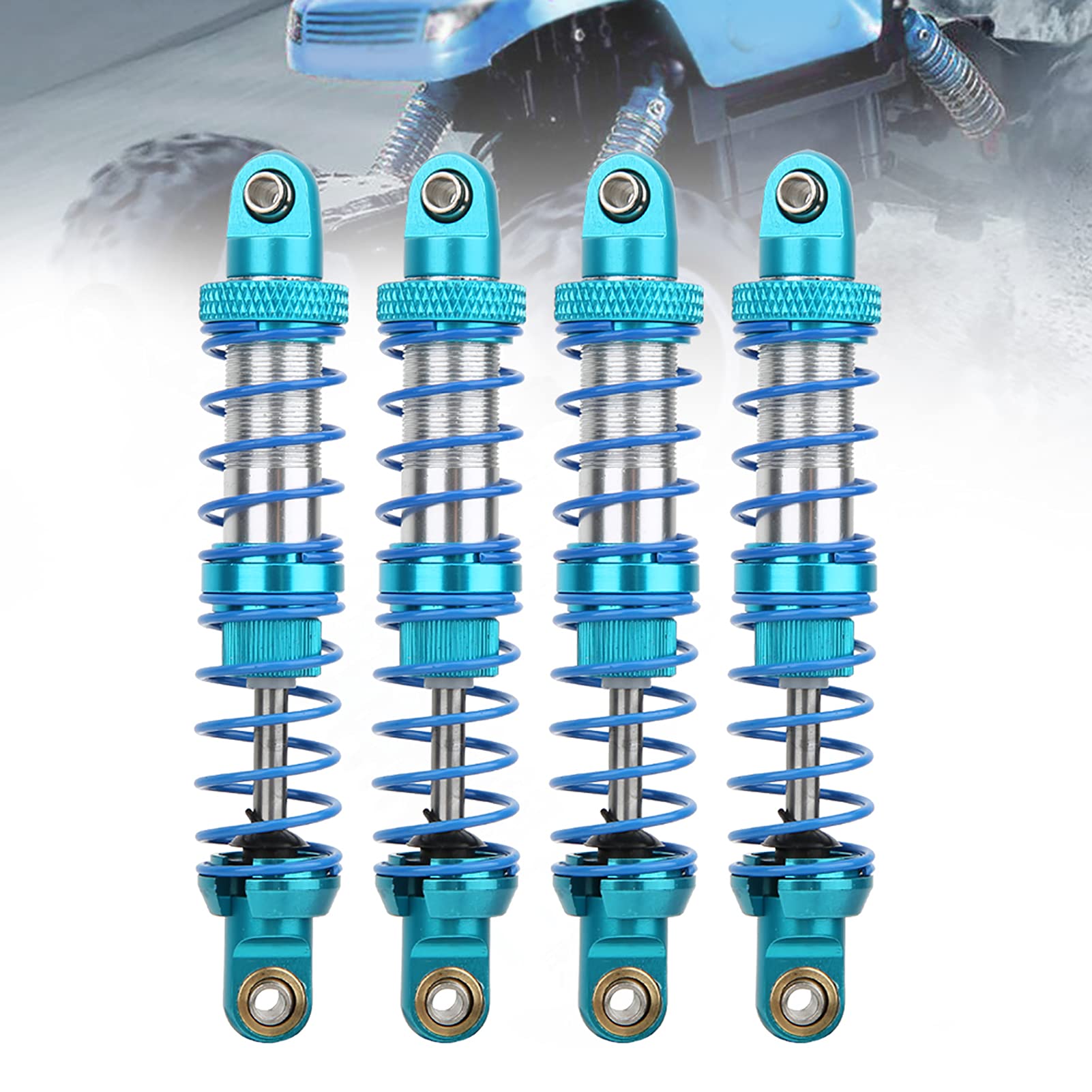 Amortisseurs RC Crawler, Métal 4 Pièces avec Ressorts 80mm Haute Résistance, Shocks Off-Road Renforcés for Loisirs Extérieur et Compétitions Véhicules 1/10 Échelle