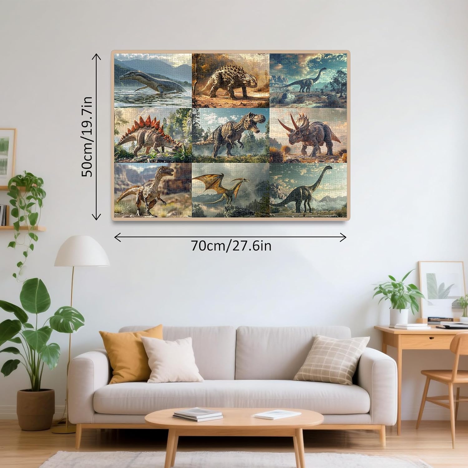 Dinosaur Puzzles for Adults 1000 Pieces, Jigsaw Puzzles 1000 Pieces for Adults, Fun Puzzles with Letters On Back, Challenging Game Toys, Family Decoration Puzzle (19 * 27in)