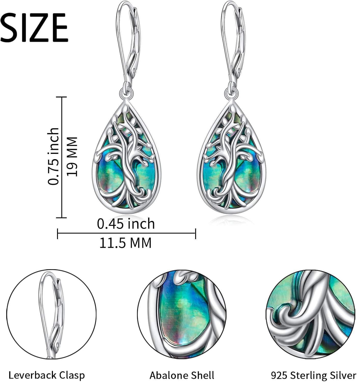 925 Sterling Silver Filigree Dangle Drop Earrings Daisy/Lotus/Rose Flower/Moonstone Leverback Teardrop Earrings for Women Infinity Celtic Knot Daisy Lotus Jewelry for Mothers Day - Image 5