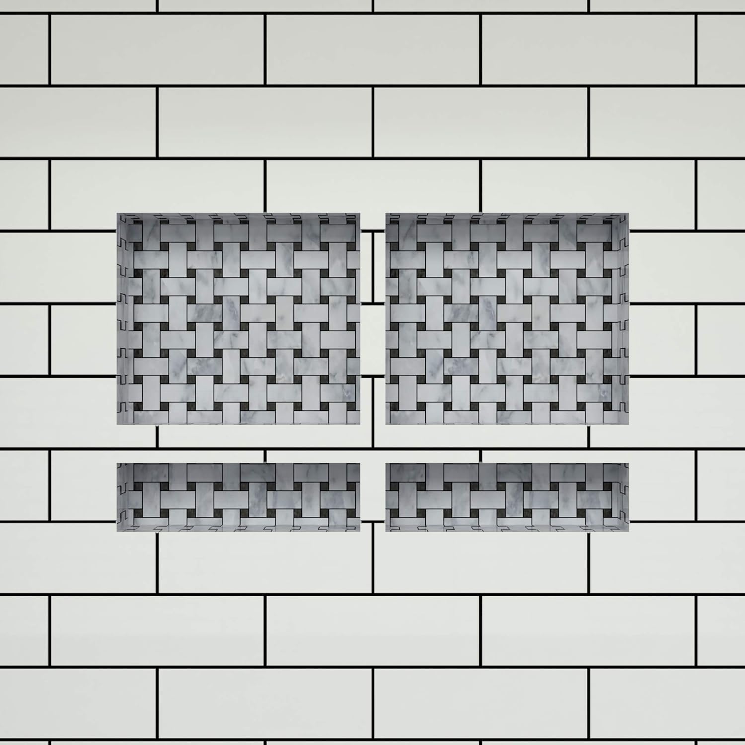 Exclusive Discount 50% Price Tile Redi USA RNQH1620D-20D Redi Niche Shower, 20 H X 32 W, Black