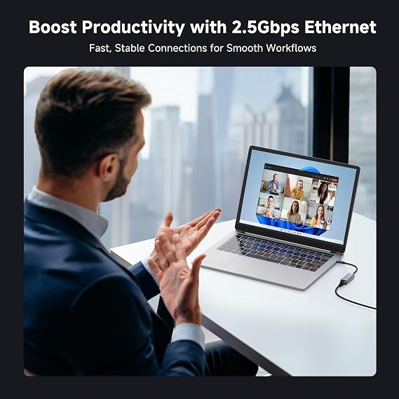 Cable Matters USB C to 2.5Gb Ethernet Adapter, 2.5 Gigabit Network Speed