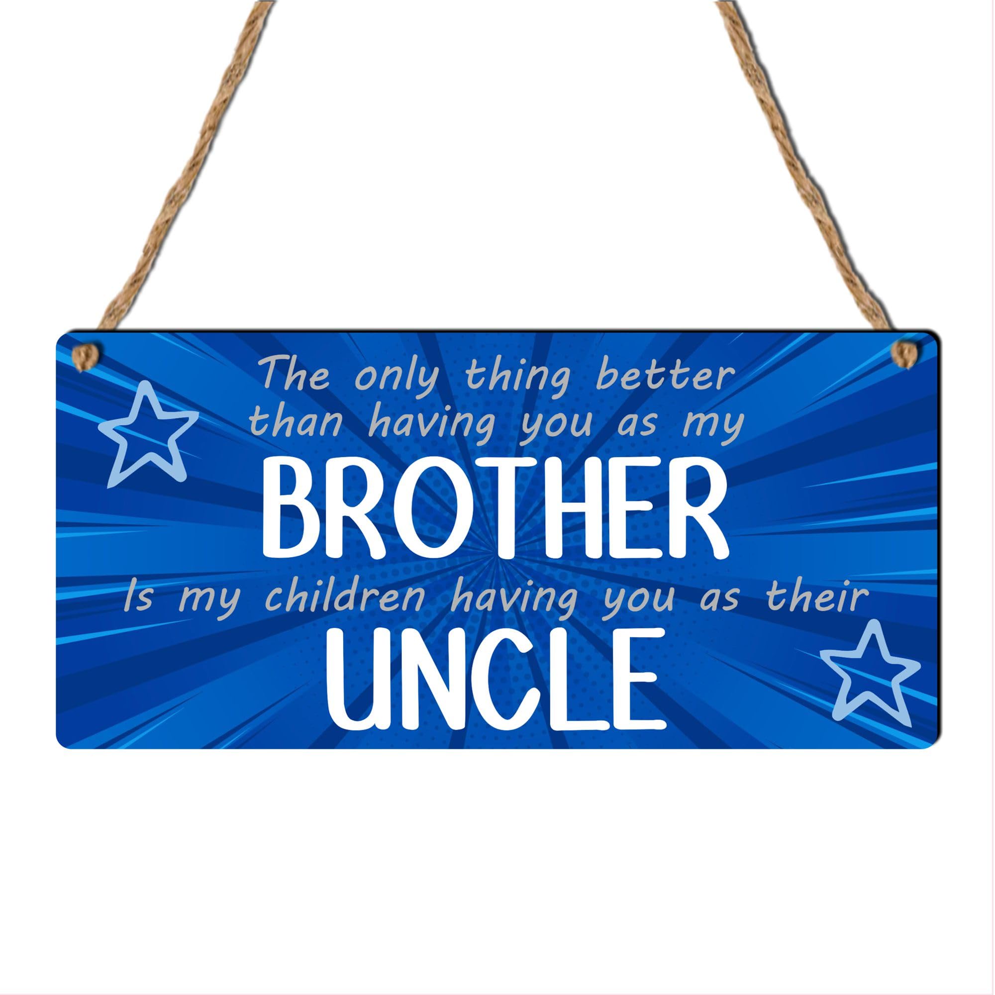 Pixie's Gifts Best Brother Uncle Birthday Gift Wooden Blue Plaque Sign - Heartfelt Gift for Him, Handcrafted in the UK (Large: 29 cm (H) × 13.5 cm (W))