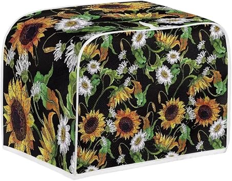 Doojoayie Sunflowers and Daisies 4 Slice Toaster Cover Appliance Cover Microwave Toaster Oven Cover for Kitchen/Keep Toaster Free From Dust And Fingerprint