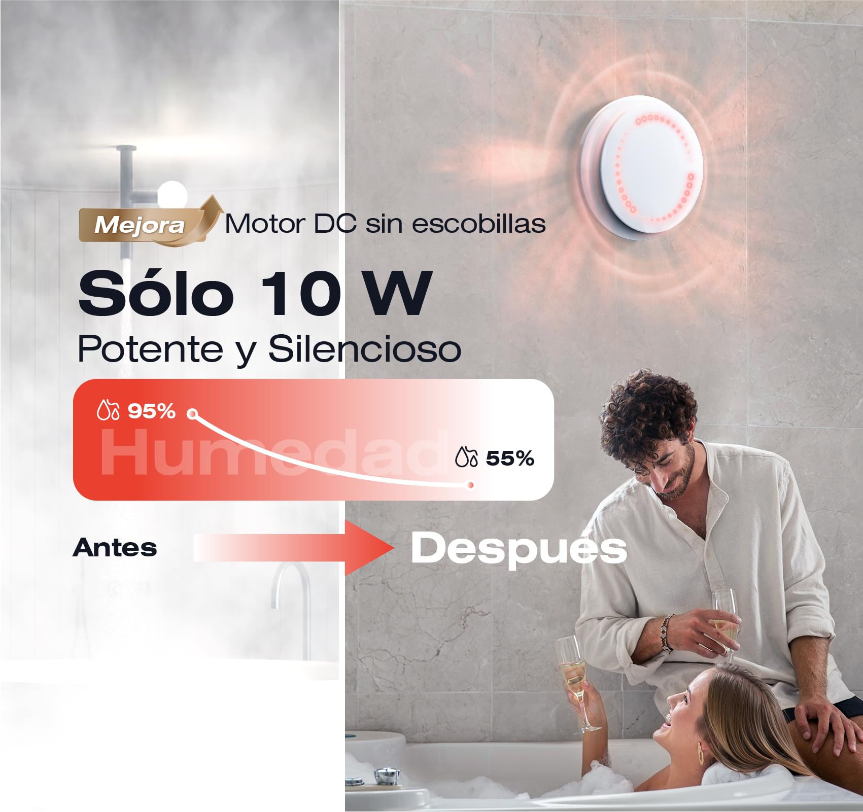 Extractor de Baño 150 mm Reversible, 6 Velocidades, Indicador Luminoso, Extractor de Aire con Mando a Distancia, Memoria Inteligente, IPX4, Silencioso Ventilador Baño WC Garaje Sótano