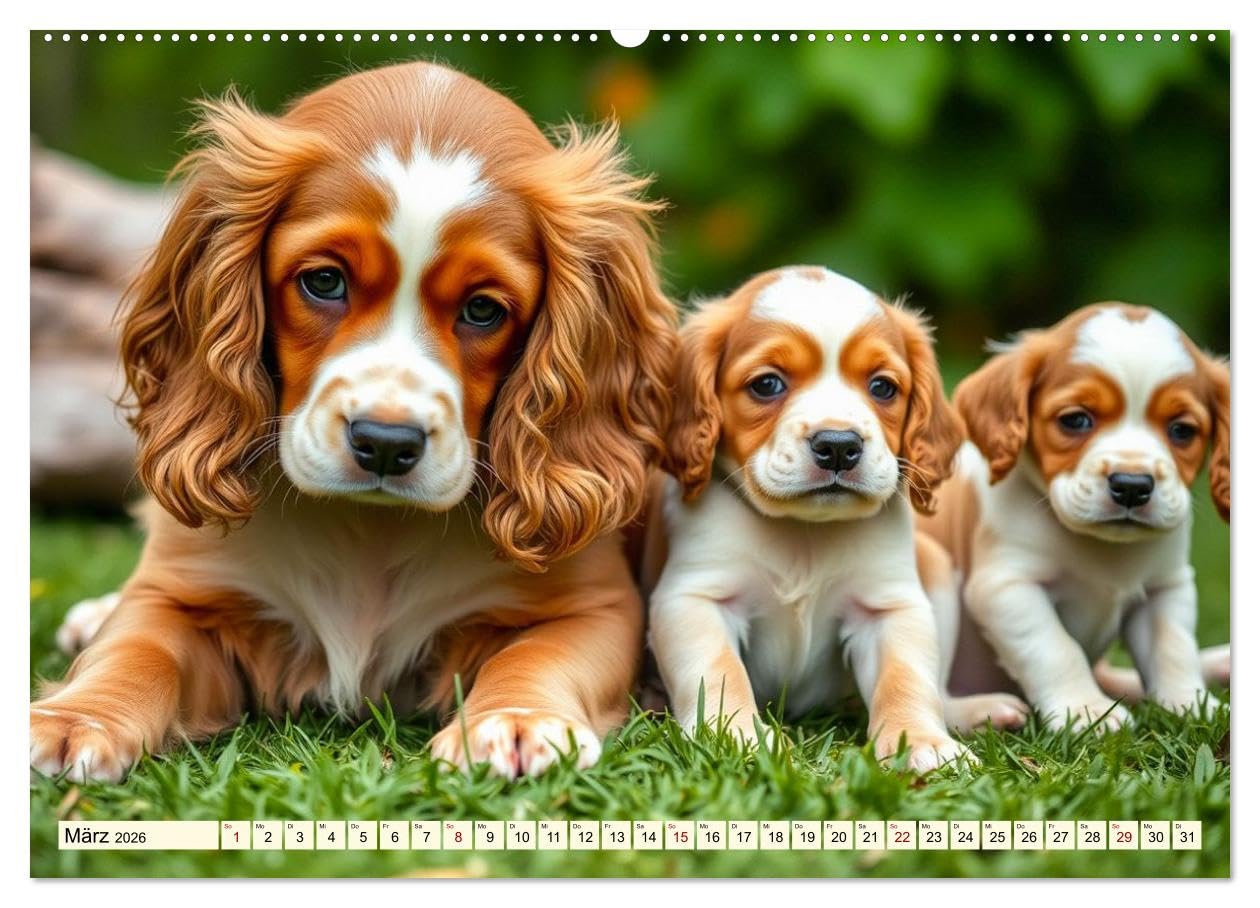 American Cocker Spaniel (hochwertiger Premium Wandkalender 2026 DIN A2 quer), Kunstdruck in Hochglanz: Zauberhafter Familien-und Begleithund (CALVENDO Tiere)