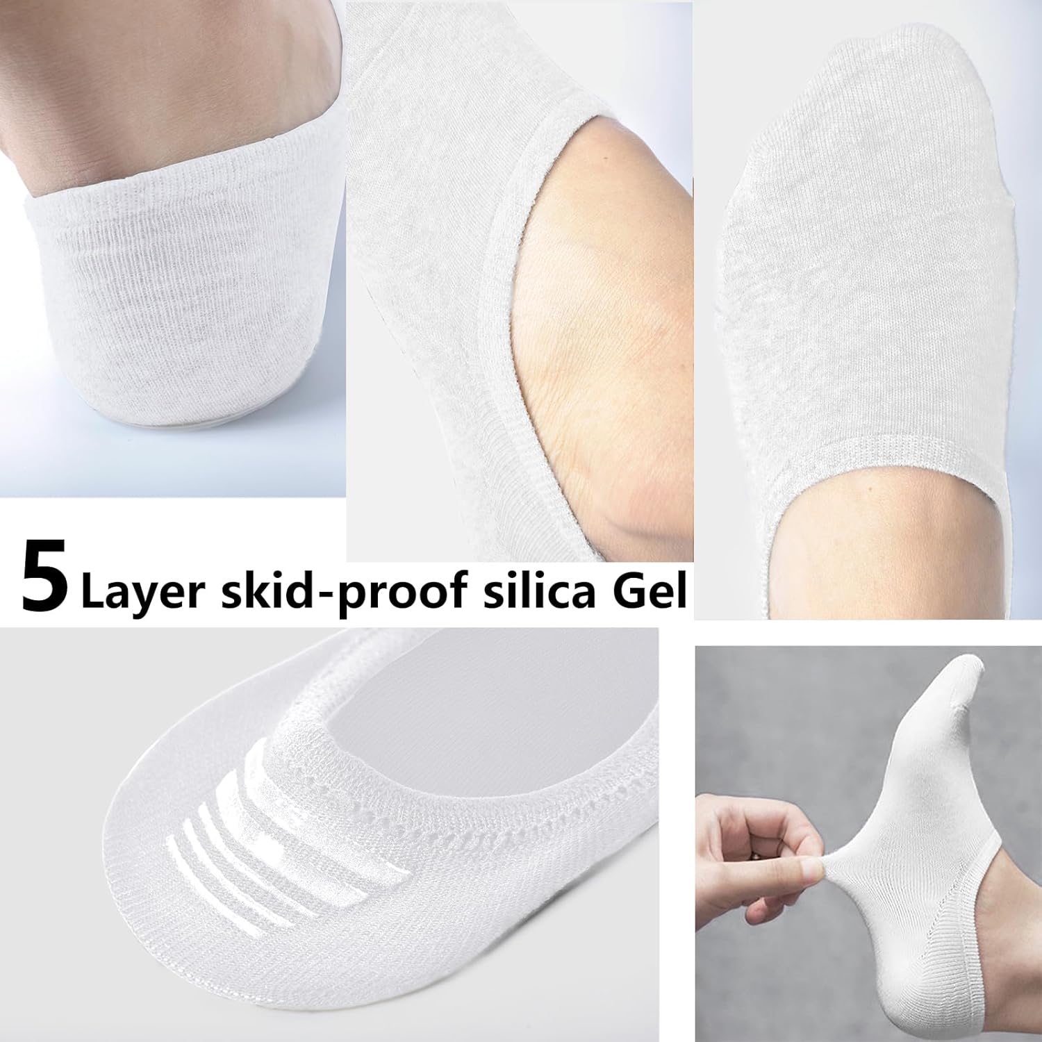 DIBAOLONG Womens No Show Socks Non Slip Flat Boat Line Low Cut Socks (6-12 Packs) - Image 2