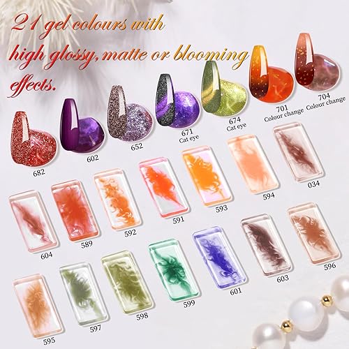 Miniatura 3 de Lavender Violets Juego de 27 esmaltes de uñas de gel para principios de primavera, colores de la Tierra, rojo, verde, amarillo, efecto de flor de