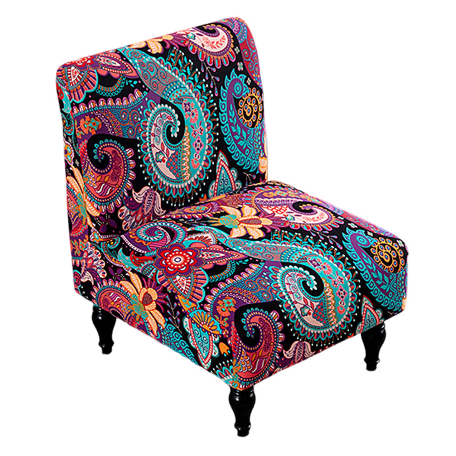 Eco-Ancheng Armless Chair Slipcover Removable Armless Accent Chairs Covers Washable Armless Slipper Chair Slipcover Printed Armless Chair Furniture Protector Covers for Living Dining Room Hotel