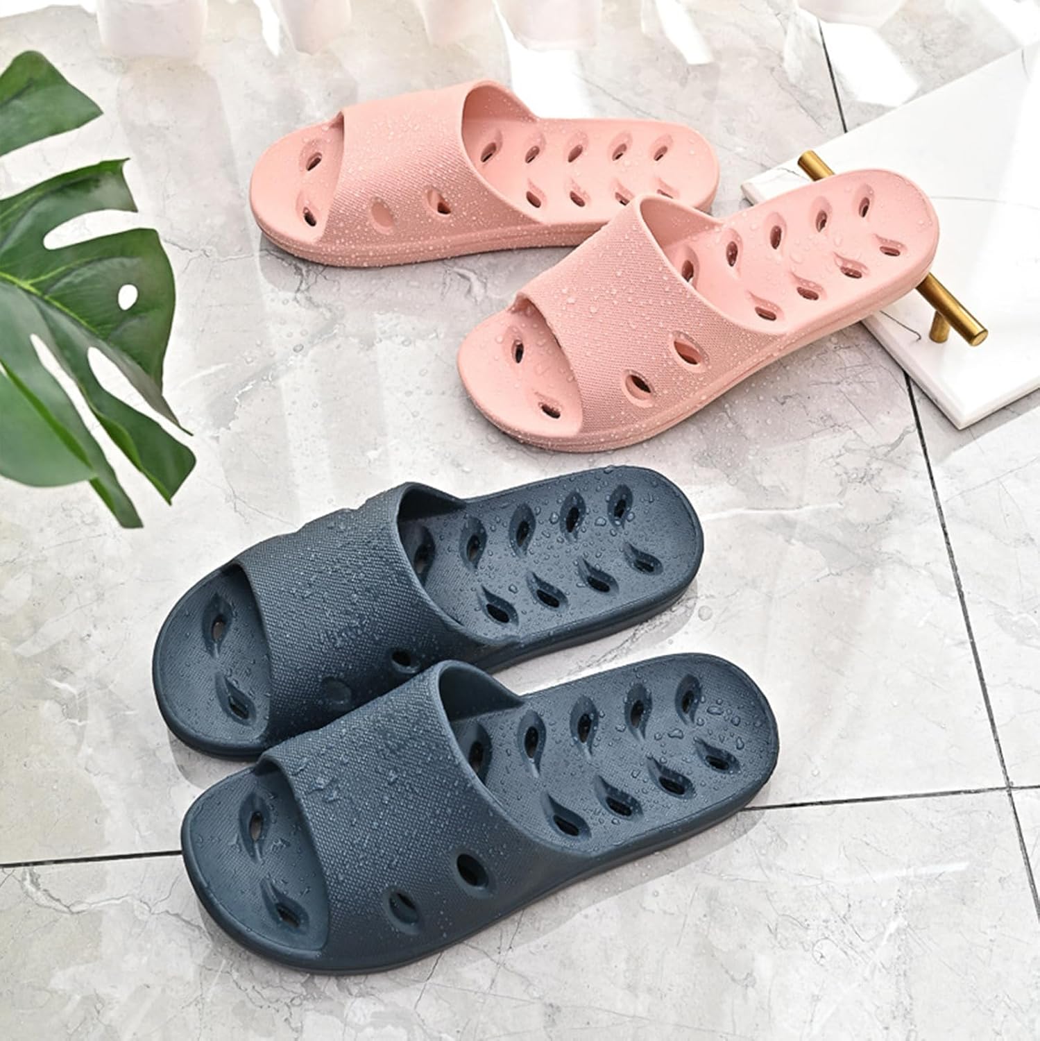 Shower Shoes Quick Dry Non-Slip Women Slippers Sandals Men Bathroom Flip-Flops for College Dorm Room Essentials Shower Sandals Slides Pool Gym Spa