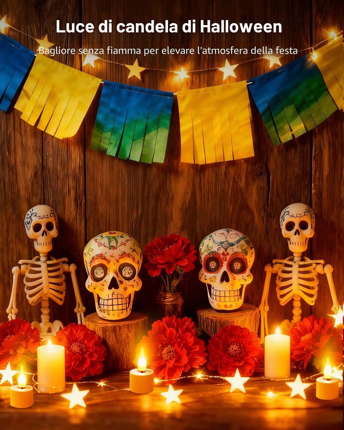 Macchiatto Candele da tè ricaricabili con telecomando e stazione di ricarica, 12 LED ricaricabili, candele tremolanti con funzione timer, per feste, stanze, soggiorno, Halloween, Natale, decorazione