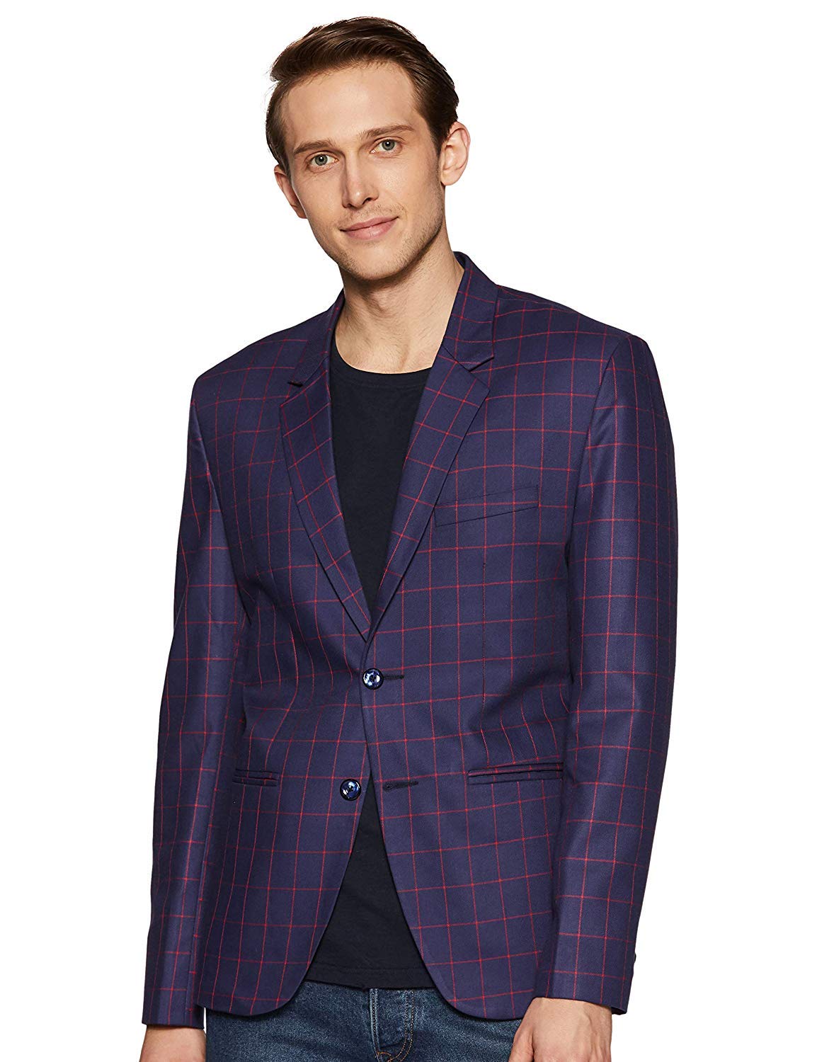Luxrio Stylish Check Blazer for Men Casual Slim Fit Jacket