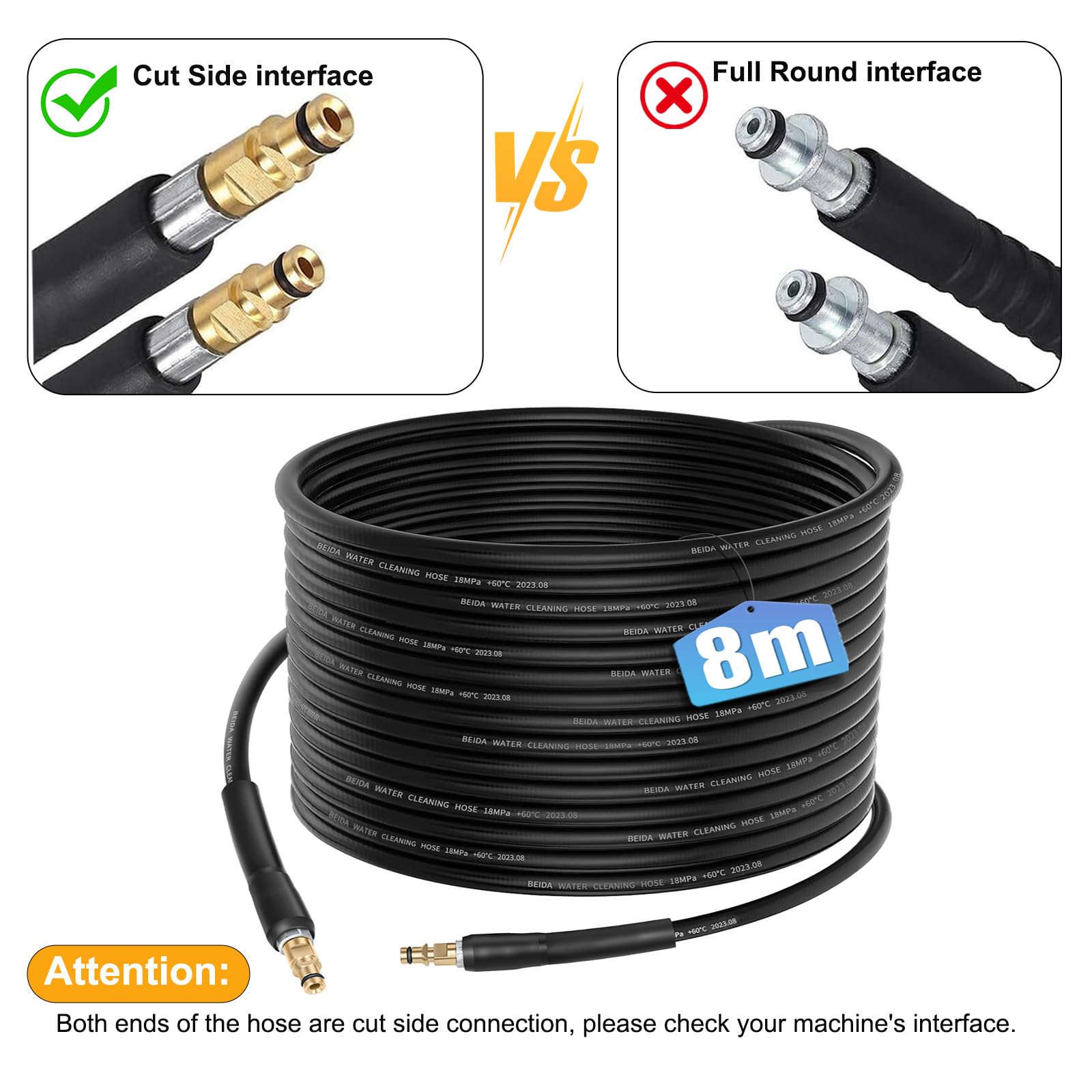 8M Flexible Tuyau pour Kärcher K2 K3 K4 K5 K6 K7 Nettoyeur Haute Pression Accessoires Rallonge Tuyaux de Rechange Pièces Détachées Tuyaux D'extension avec Connecteur Rapide Poignée