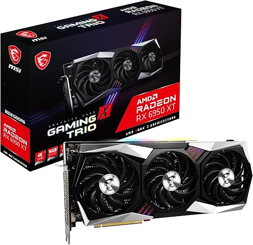 MSI Gaming Radeon RX 6950 XT 256-bit 16GB GDDR6 DPHDMI Triple Torx 4.0 Ventiladores FreeSync DirectX 12 VR Ready RGB tarjeta gráfica (RX 6950 XT