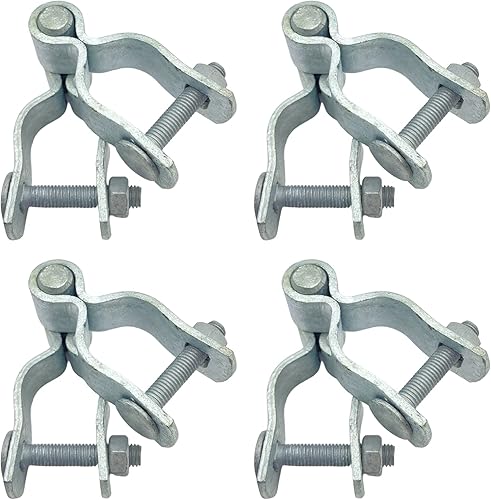 Bisagra de poste de puerta de valla de enlace de cadena de 1-38 pulgadas, cerca galvanizada, 4 piezas para marcos de panel de tubería de 1.2