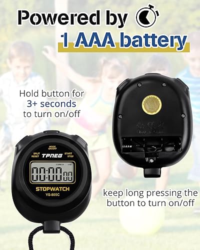 Miniatura 4 de Temporizador simple de cronómetro, fácil de usar, configurar, leer y transportar, pantalla grande, encendidoapagado, batería AAA, ideal para