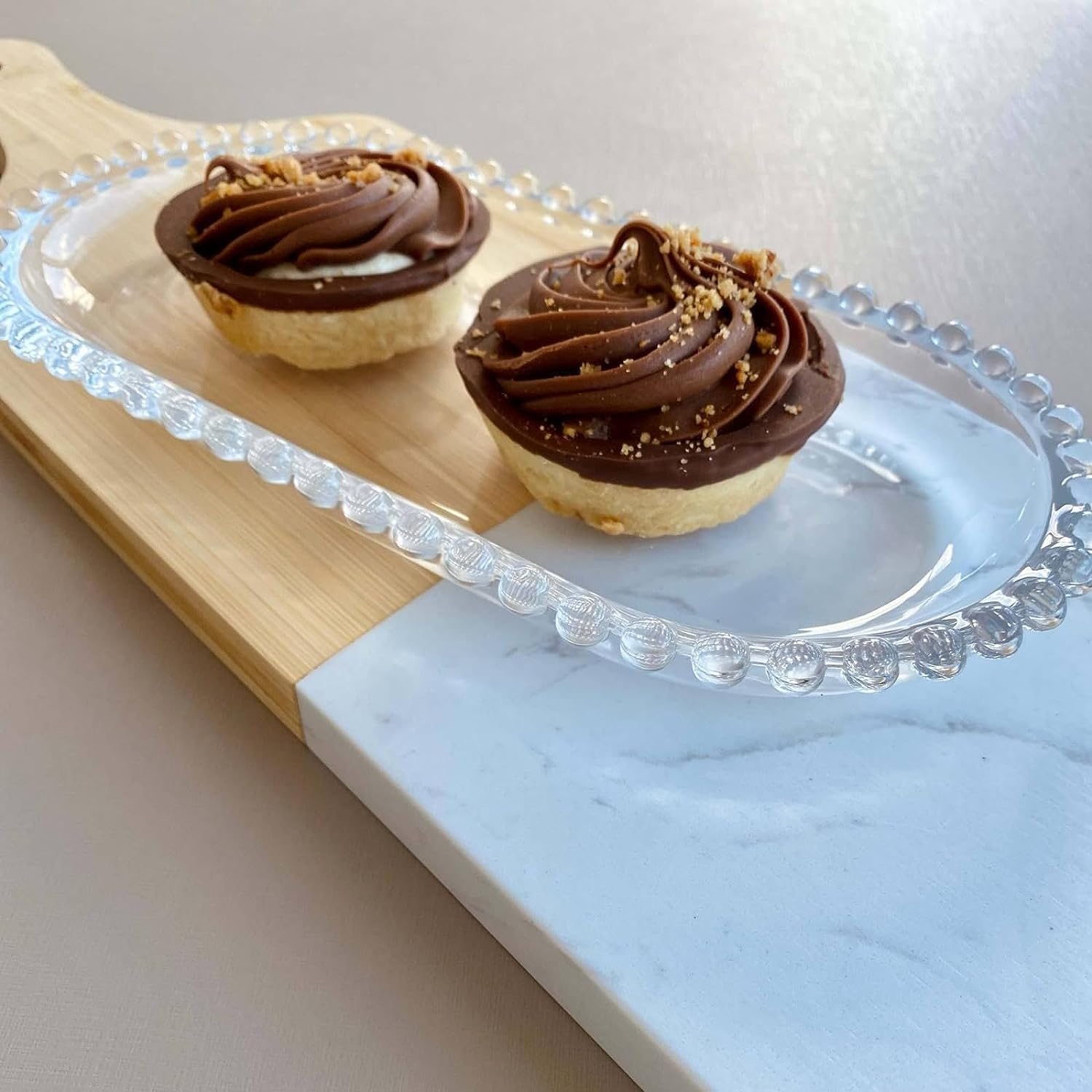 Elegant Glass Serving Plates - Set of 6 -4