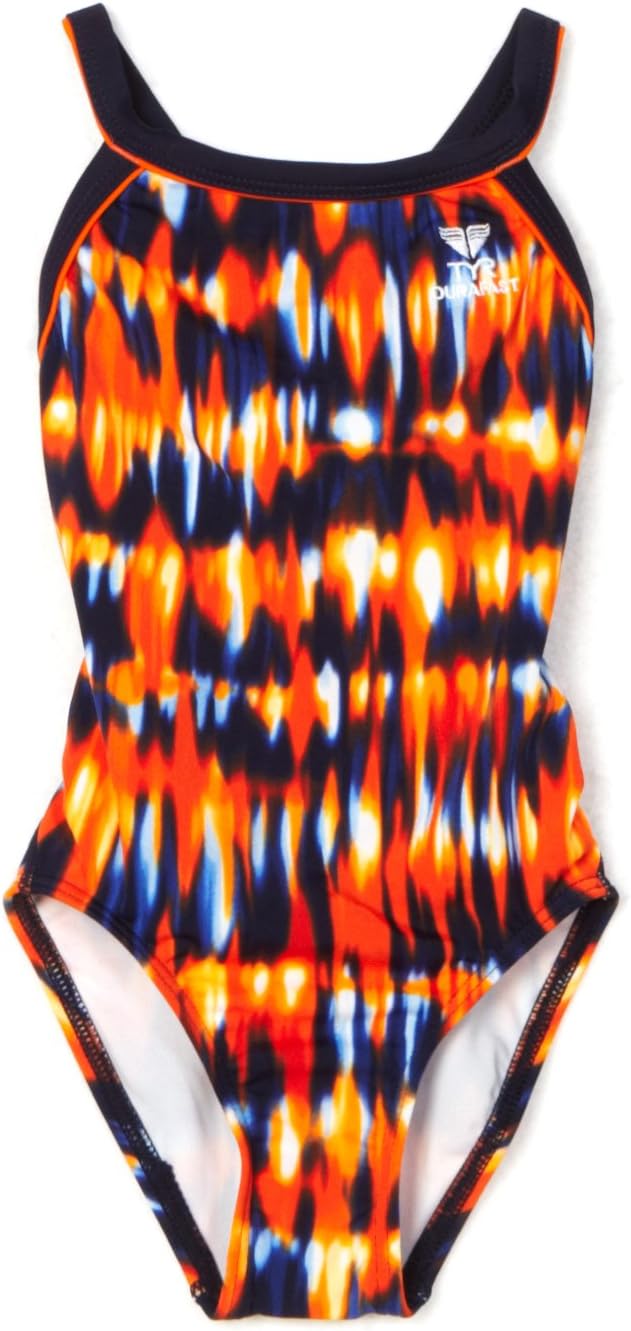 TYR Sport Girls Great White Diamondback Swim Suit