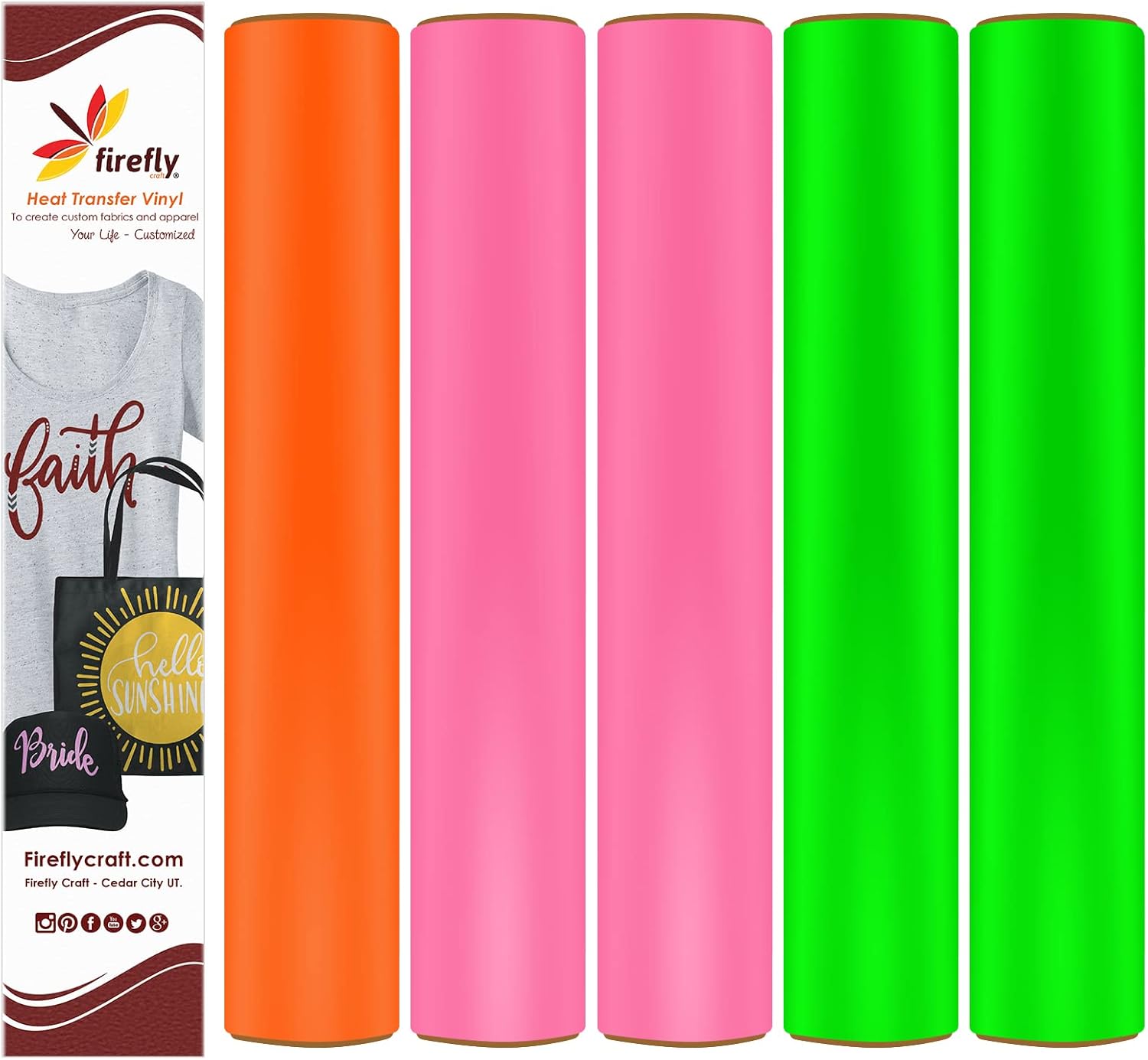 Firefly Craft Neon Neon Heat Transfer Vinyl Bundle HTV