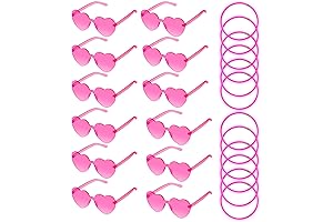 12-Pack Pink Heart Sunglasses with Glow Sticks for Bachelorette Parties
