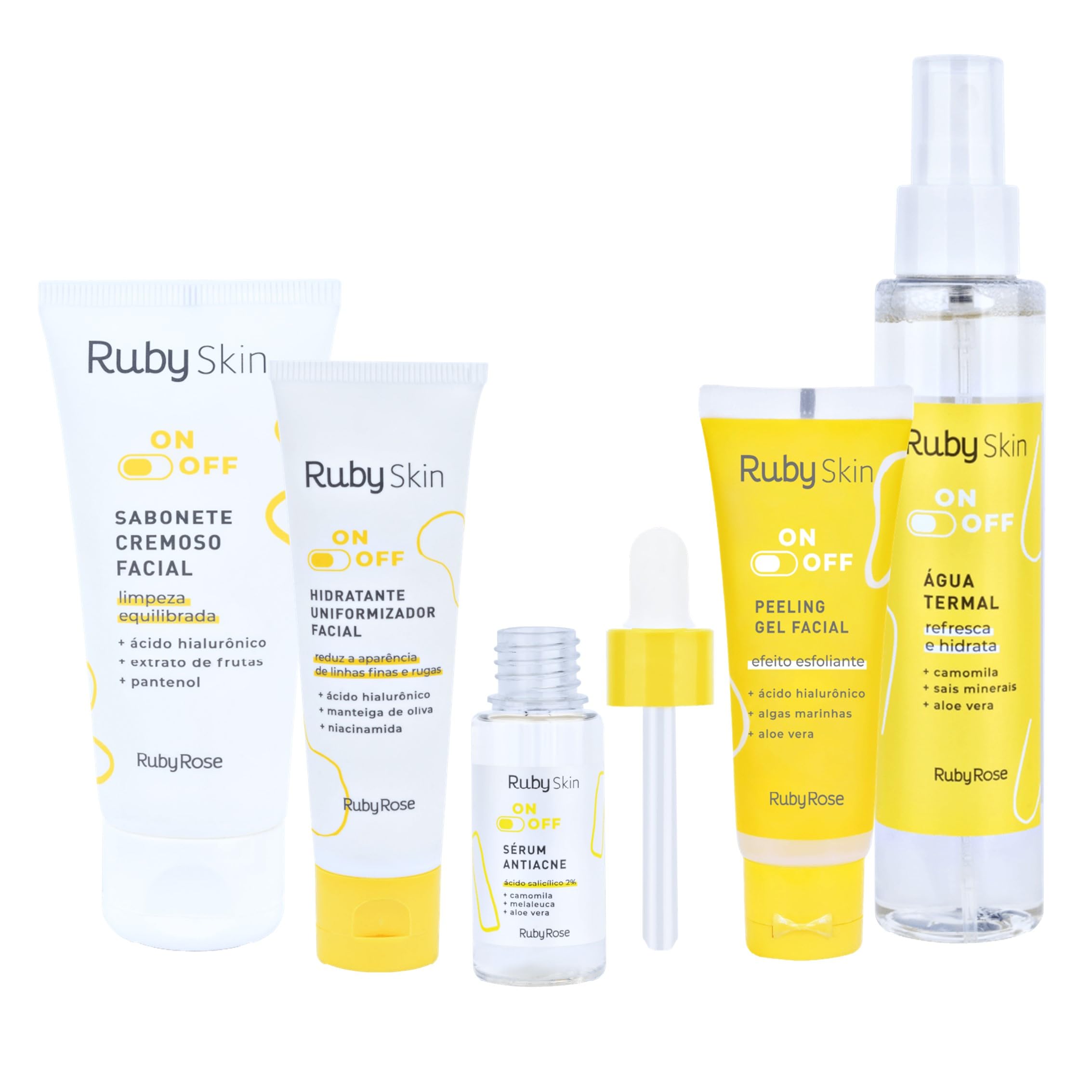 Kit On Off Ruby Rose Ruby Skin Cuidado facial Skincare Antiacne ...